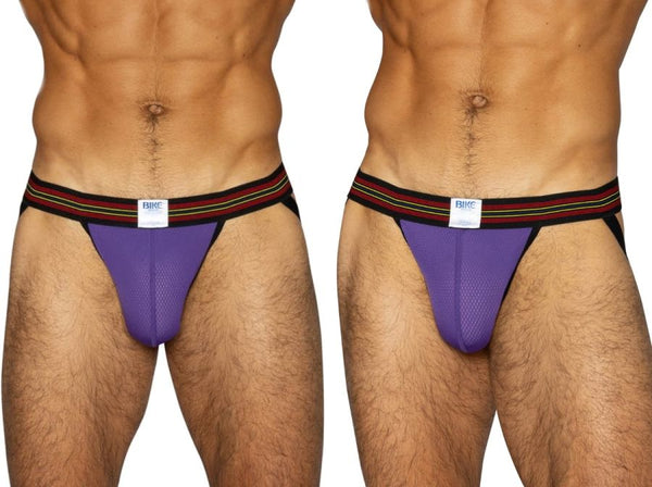 BIKE Athletic BAS305 Men's Underwear Performance Mesh Jockstrap Color Purple
