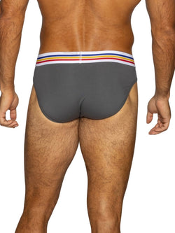 BIKE Athletic BAS327 Men's Underwear Stretch Cotton Brief Color Charcoal thumbnail 3