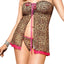 Baci PLUS Leopard Two-Piece Babydoll Set - Sizes 20-24