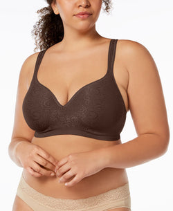 Bali Comfort Revolution Shaping Wireless Smoothing Bra 3463 Dark Roast Swirl thumbnail 2