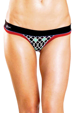 Bamboo Black/Red Thong Panty / Swim Bottom thumbnail 1