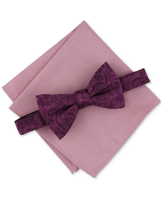 Bar III 2-Pc. Edken Bow Tie & Pocket Square Set