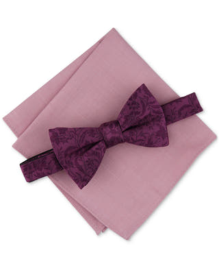 Bar III 2-Pc. Edken Bow Tie & Pocket Square Set