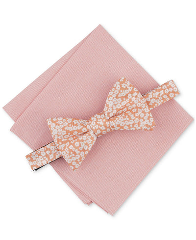Bar III Brennan Floral Bow Tie & Solid Pocket Square Set
