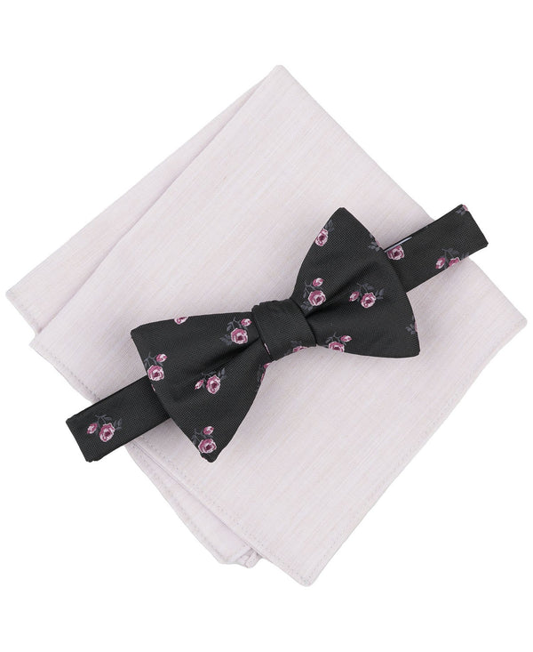 Bar III Floral Bow Tie & Solid Pocket Square Set Exclusively at