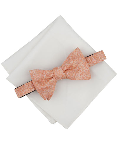 Bar III Floral Bow Tie & Solid Pocket Square Set