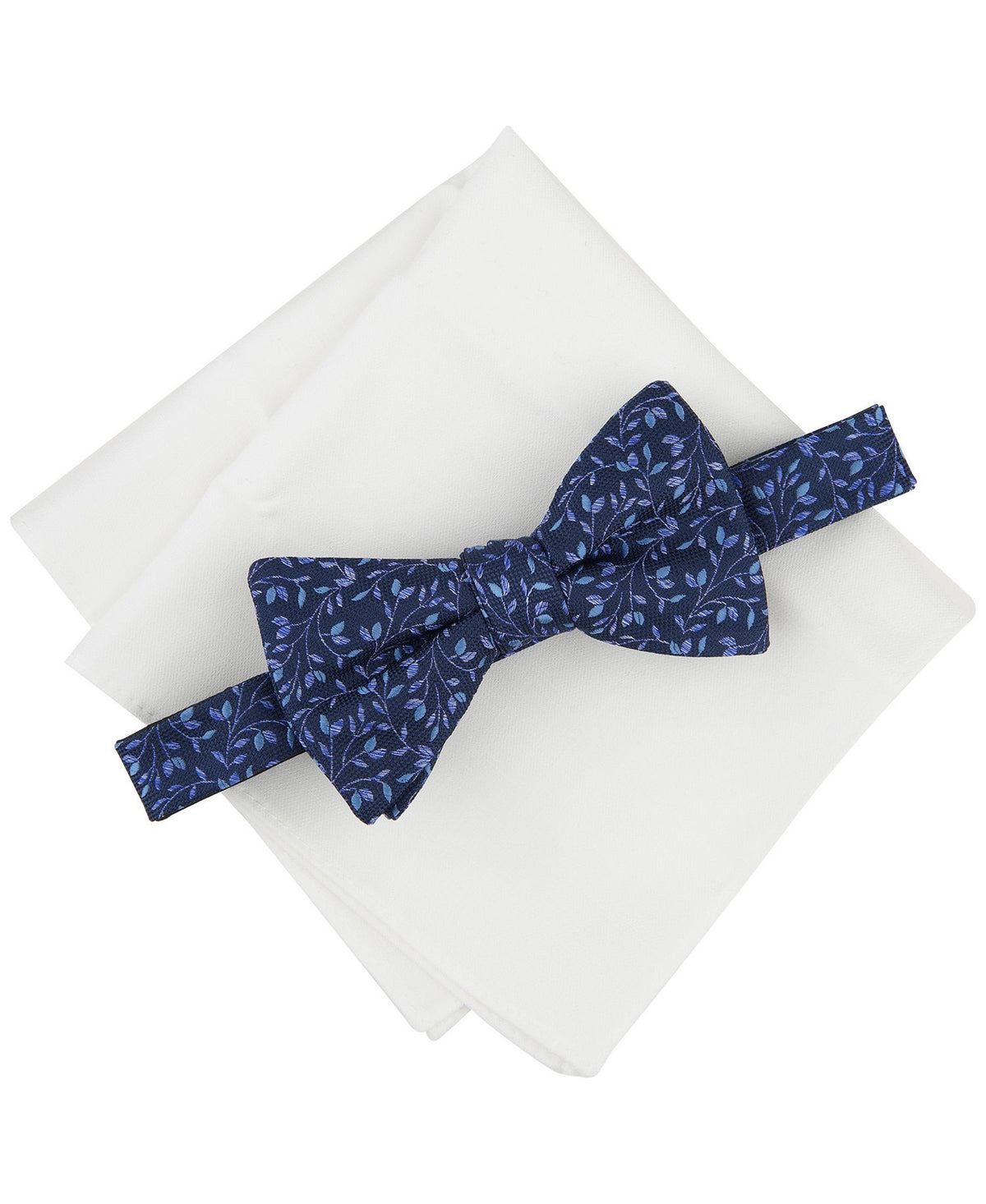 Bar III Powell Vine Bow Tie & Solid Pocket Square Set