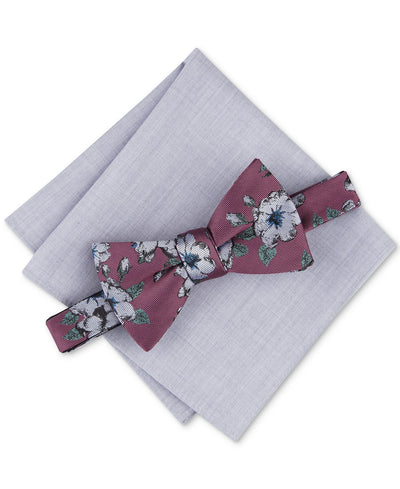 Bar III Sondley Floral Bow Tie & Soli Pocket Square Set
