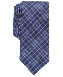 Bar Iii Cooper Skinny Plaid Tie Navy thumbnail 1