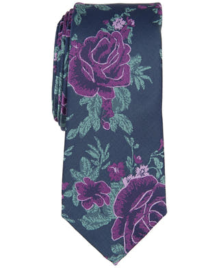 Bar Iii Delmar Floral Tie Created for Macy - Berry