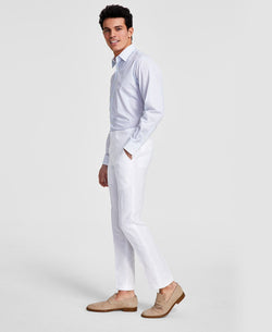 Bar Iii Slim-fit Linen Suit Pants White thumbnail 1