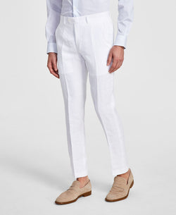 Bar Iii Slim-fit Linen Suit Pants White thumbnail 2