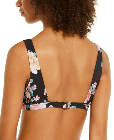 Becca Floral Print Tie-front Bralette Bikini Top Floral Multi