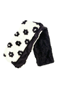 Betsey Johnson Black/White Patchwork Floral Muffler/Scarf thumbnail 3
