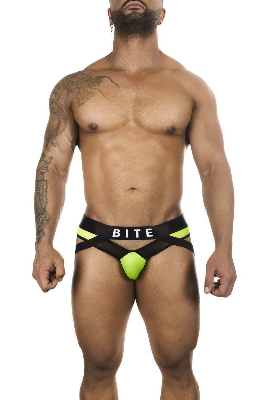 BiteWear Green BW2023108 Tuxedo Banana Jockstrap