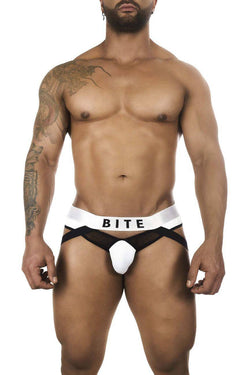 BiteWear White BW2023108 Tuxedo Banana Jockstrap thumbnail 1
