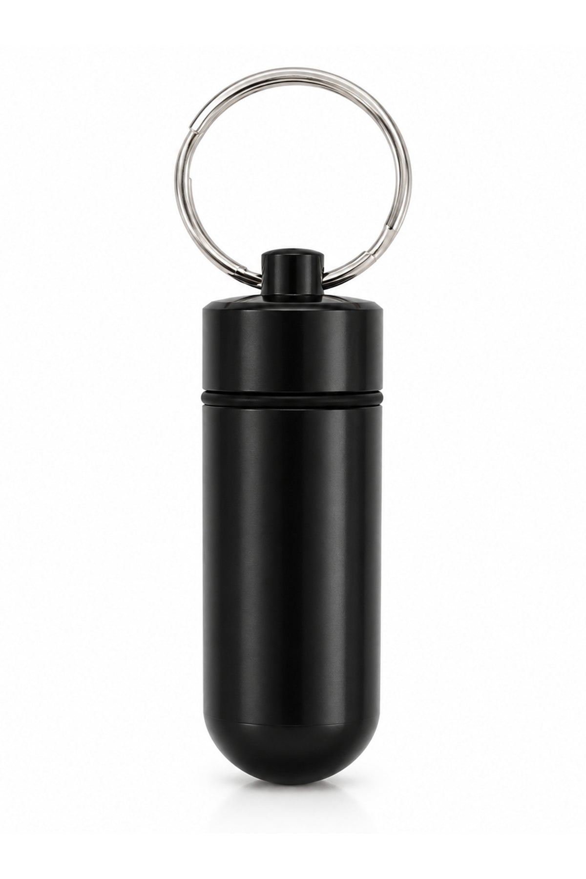 Black Aluminum Waterproof Pill Case Keychain