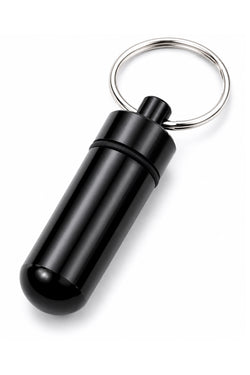 Black Aluminum Waterproof Pill Case Keychain thumbnail 3