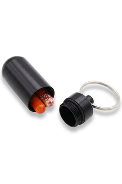 Black Aluminum Waterproof Pill Case Keychain thumbnail 4