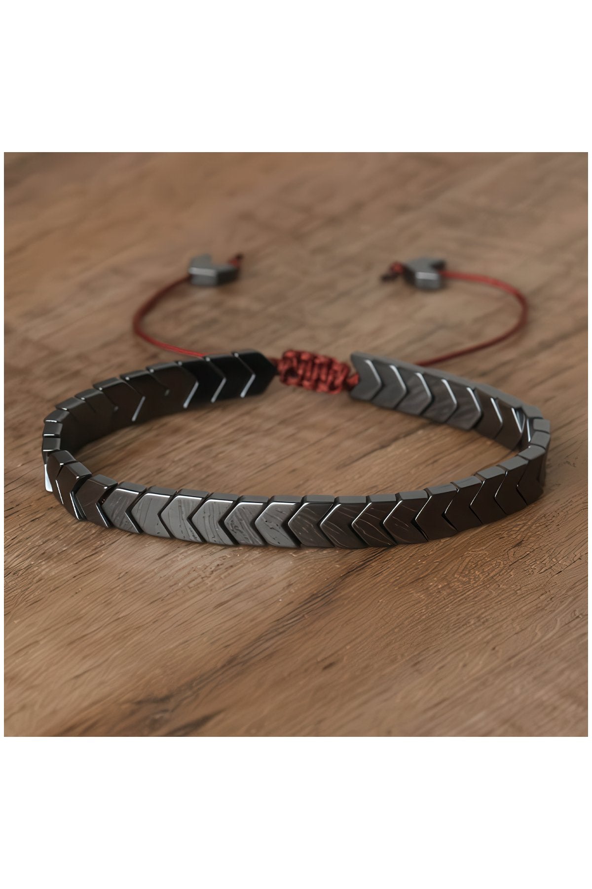 Black Hematite Chevron Slider Bracelet