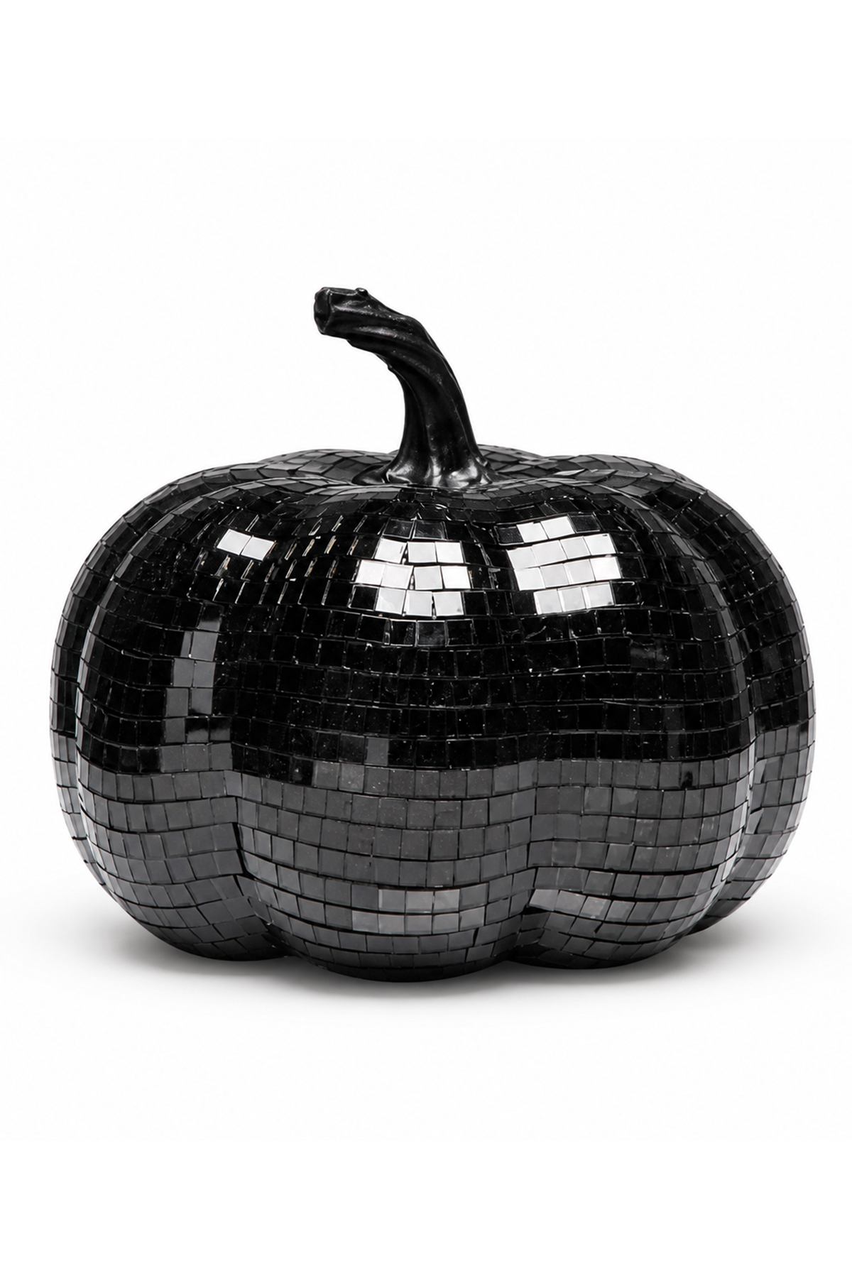 Black Mosaic Disco Pumpkin Halloween Décor