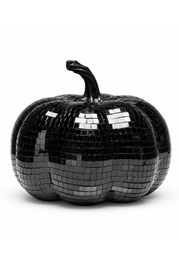Black Mosaic Disco Pumpkin Halloween Décor