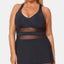 Bleu By Rod Beattie Bleu Rod Beattie Plus Dont Mesh With Me Solid Cross-back Swimdress Black