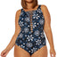 Bleu By Rod Beattie Plus Take A Dip Printed Strappy One-piece Swimsuit Navy Multi
