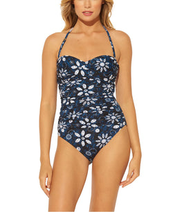 Bleu By Rod Beattie Printed Bandeau One-piece Swimsuit Take A Dip Blue thumbnail 3