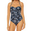 Bleu By Rod Beattie Printed Bandeau One-piece Swimsuit Take A Dip Blue