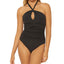 Bleu By Rod Beattie Solid Halter One-piece Swimsuit Black