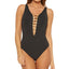 Bleu By Rod Beattie Twisted-front One-piece Swimsuit Black/Rose Gold