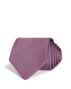Boss Textured Micro Check Classic Tie Bright Purple thumbnail 1