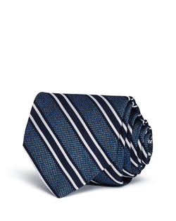 Brooks Brothers Double Stripe Classic Tie Light Blue thumbnail 1