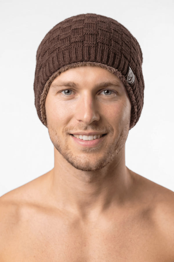 Brown Cozy Bear Slouch Beanie
