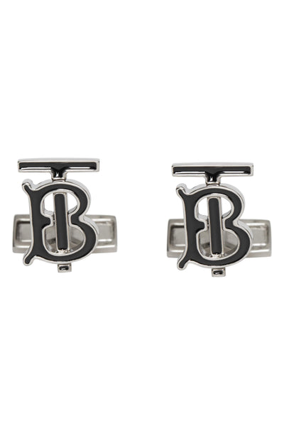 Burberry Men's Logo Cuff Links palladio/ black