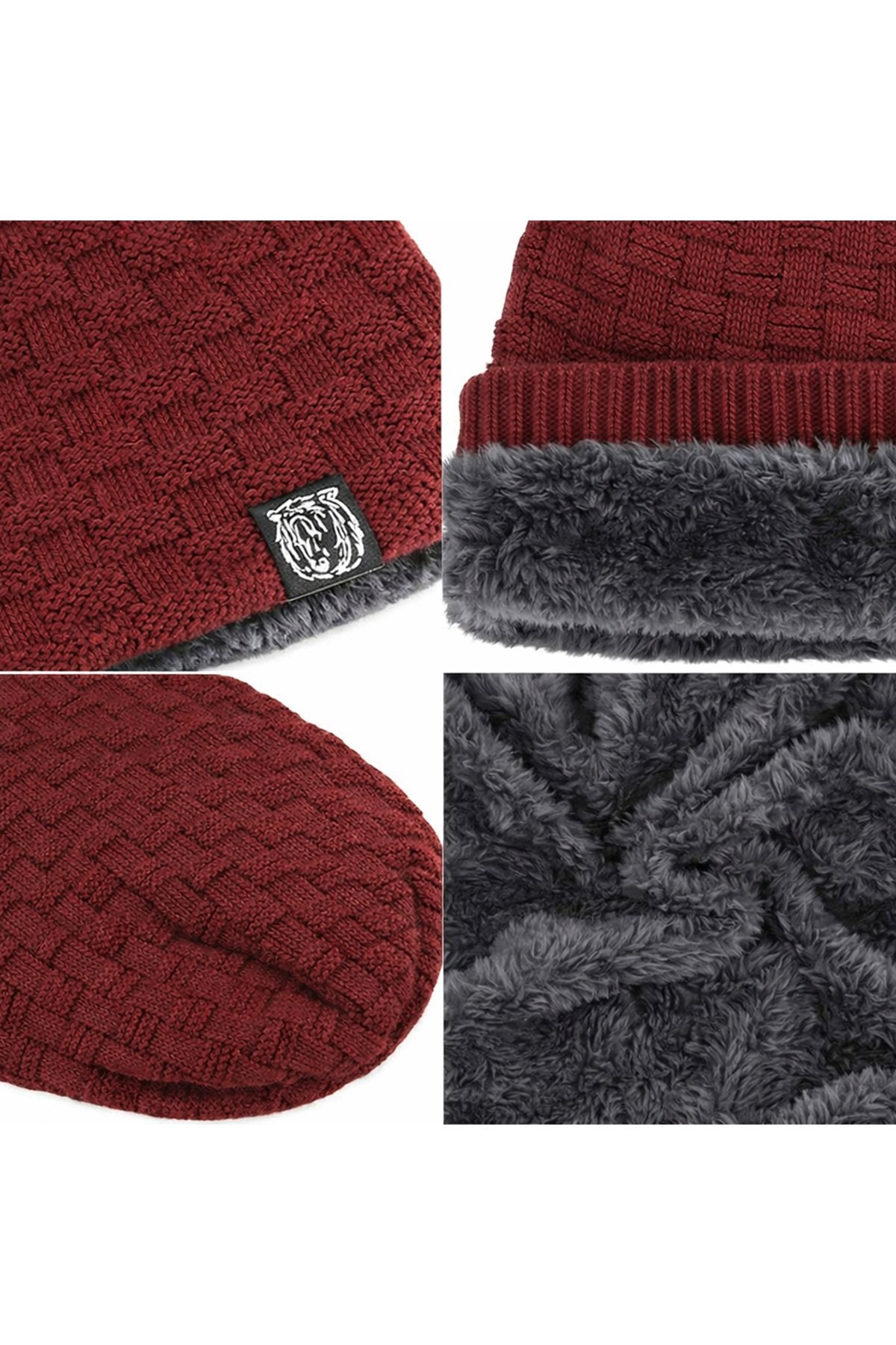 Burgundy Cozy Bear Slouch Beanie