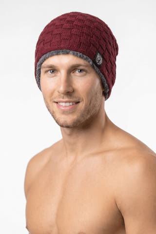 Burgundy Cozy Bear Slouch Beanie