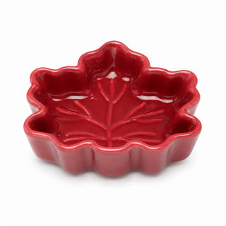 Burgundy Maple Leaf Ceramic Ramekin