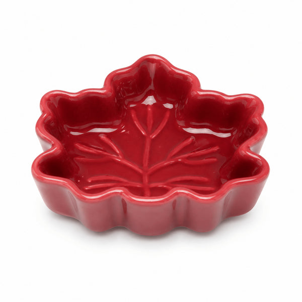 Burgundy Maple Leaf Ceramic Ramekin