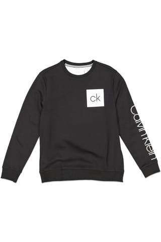 CALVIN KLEIN ATHLEISURE LOGO CREW BLACK