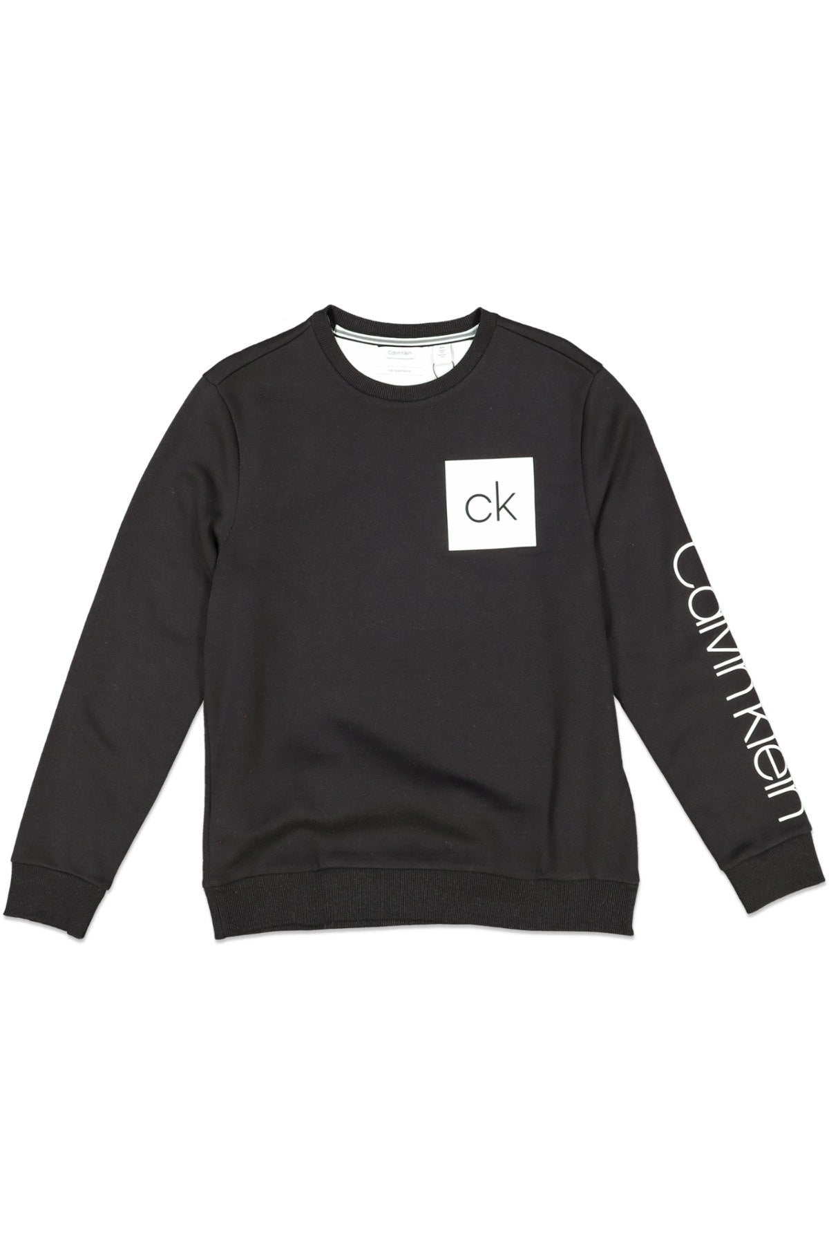 CALVIN KLEIN ATHLEISURE LOGO CREW BLACK