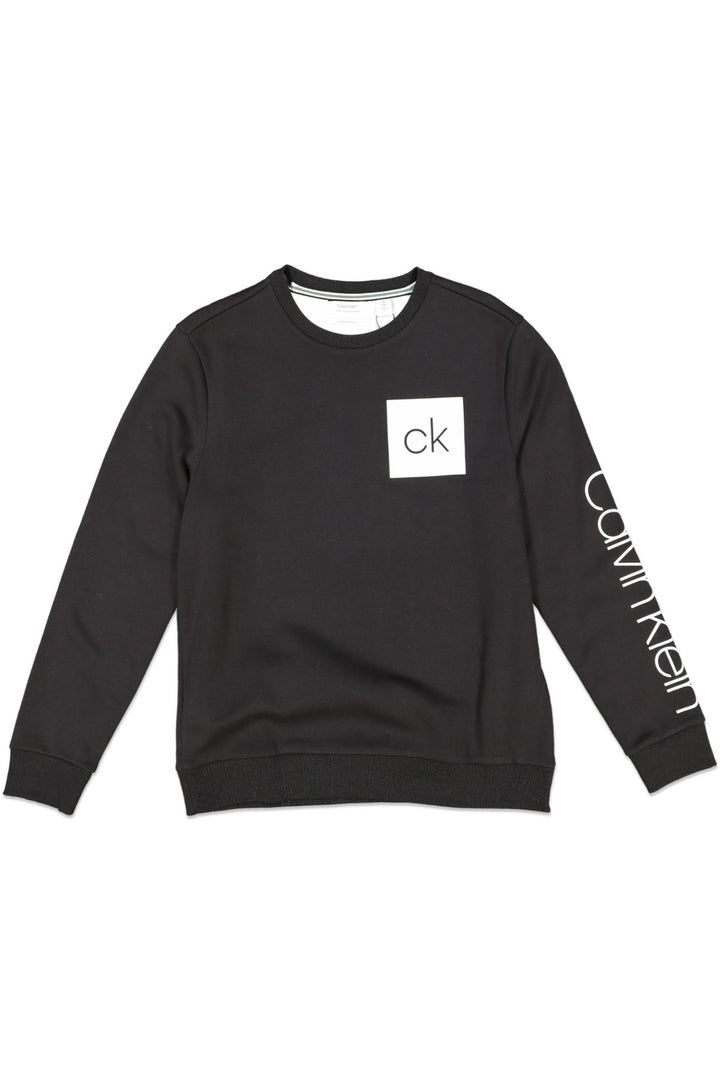 CALVIN KLEIN ATHLEISURE LOGO CREW BLACK