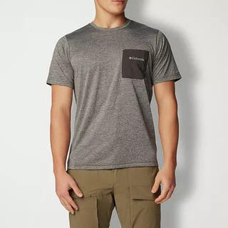 COLUMBIA Regular Fit Short Sleeve T - Shirt Shirt Grey Solid gray