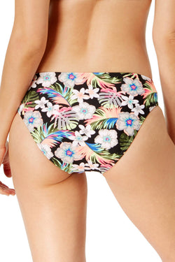 California Waves Hibiscus Punch Strappy Hipster Bikini Bottom in Multicolor thumbnail 1
