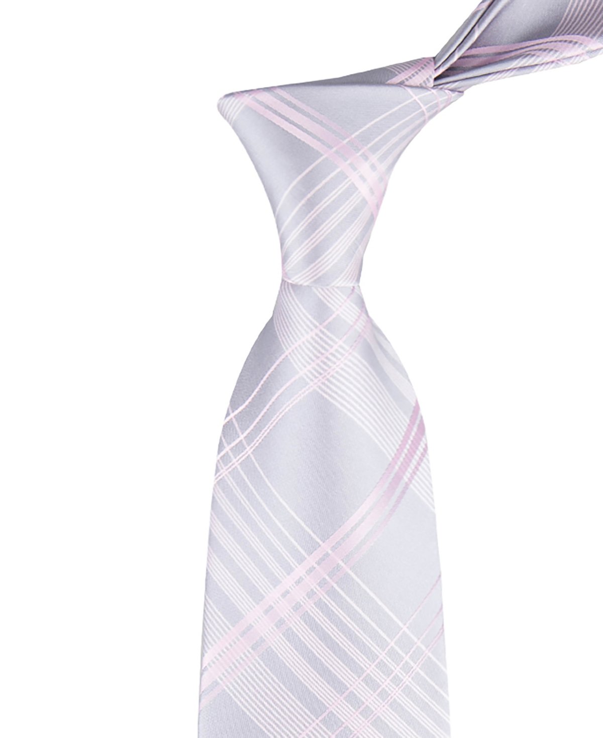 Calvin Klein Ari Plaid Tie - Silver/pink silver,pink