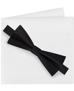 Calvin Klein Bow Tie And Pocket Square Set Black Parquet thumbnail 1