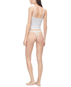 Calvin Klein Ck One Cotton Singles Thong Underwear Qd3783 Snow Heather thumbnail 2