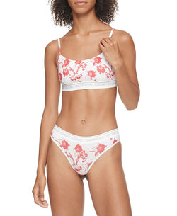 Calvin Klein Ck One Cotton Unlined Bralette Qf5727 Lilium Print_strawberry Shake thumbnail 1