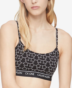 Calvin Klein Ck One Cotton Unlined Bralette Qf5727 Outline Star Print_black thumbnail 1